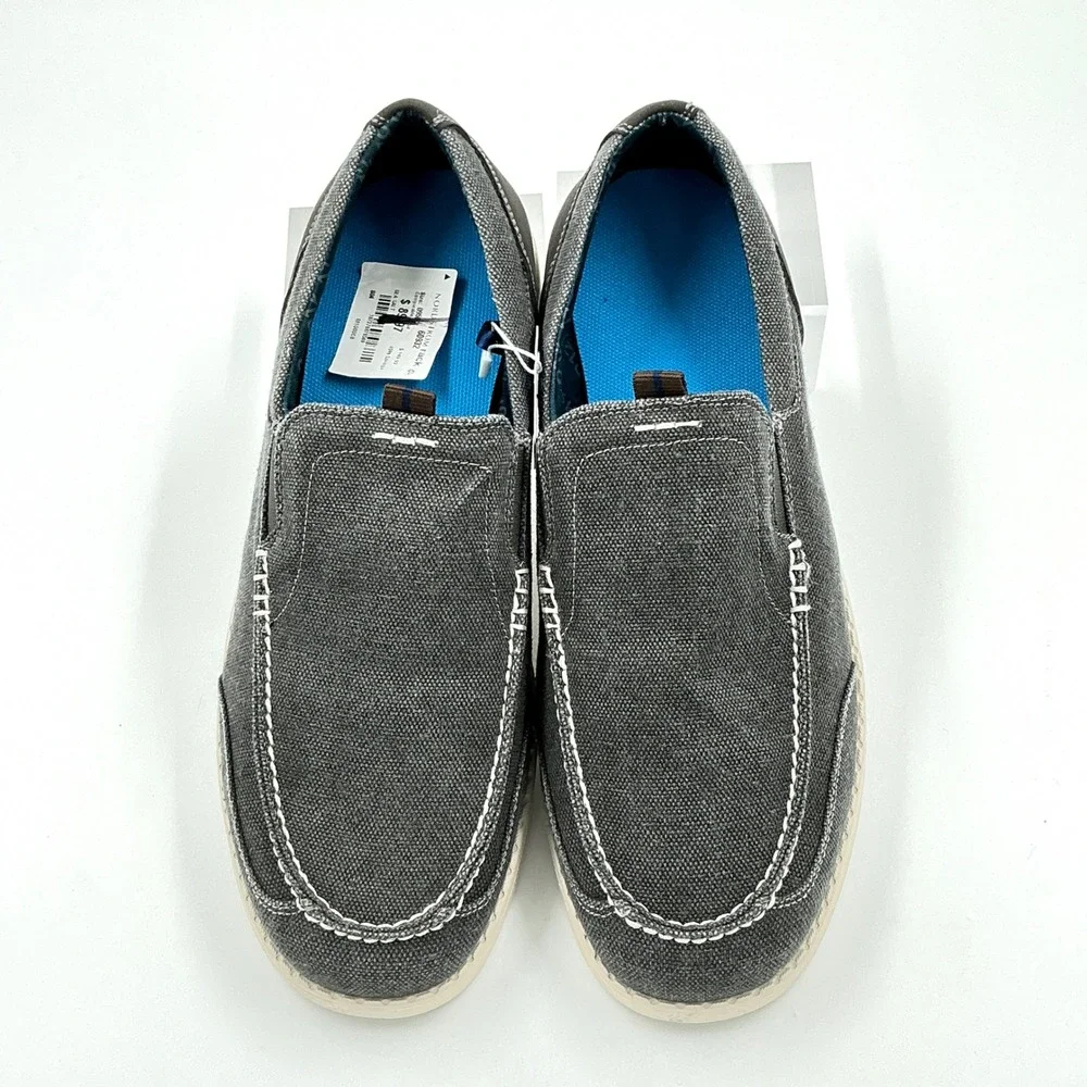 Nunn Bush Mens Size 9.5 Gray Canvas Slip On Loafer Shoes READ NEW $149